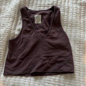 Athleta Purple V-Neck Crop Top